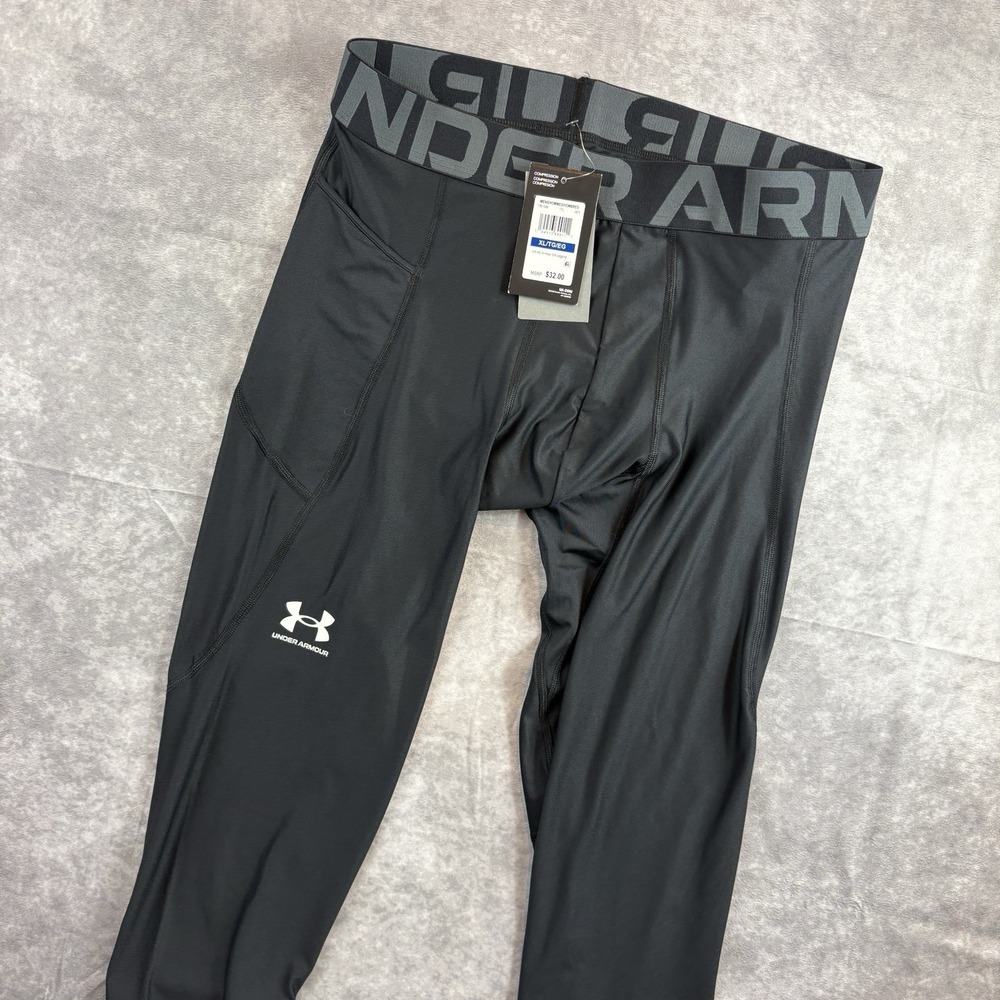 Under Armour Compression Leggings Mens XL Black 3/4 Leg Running Training NEW